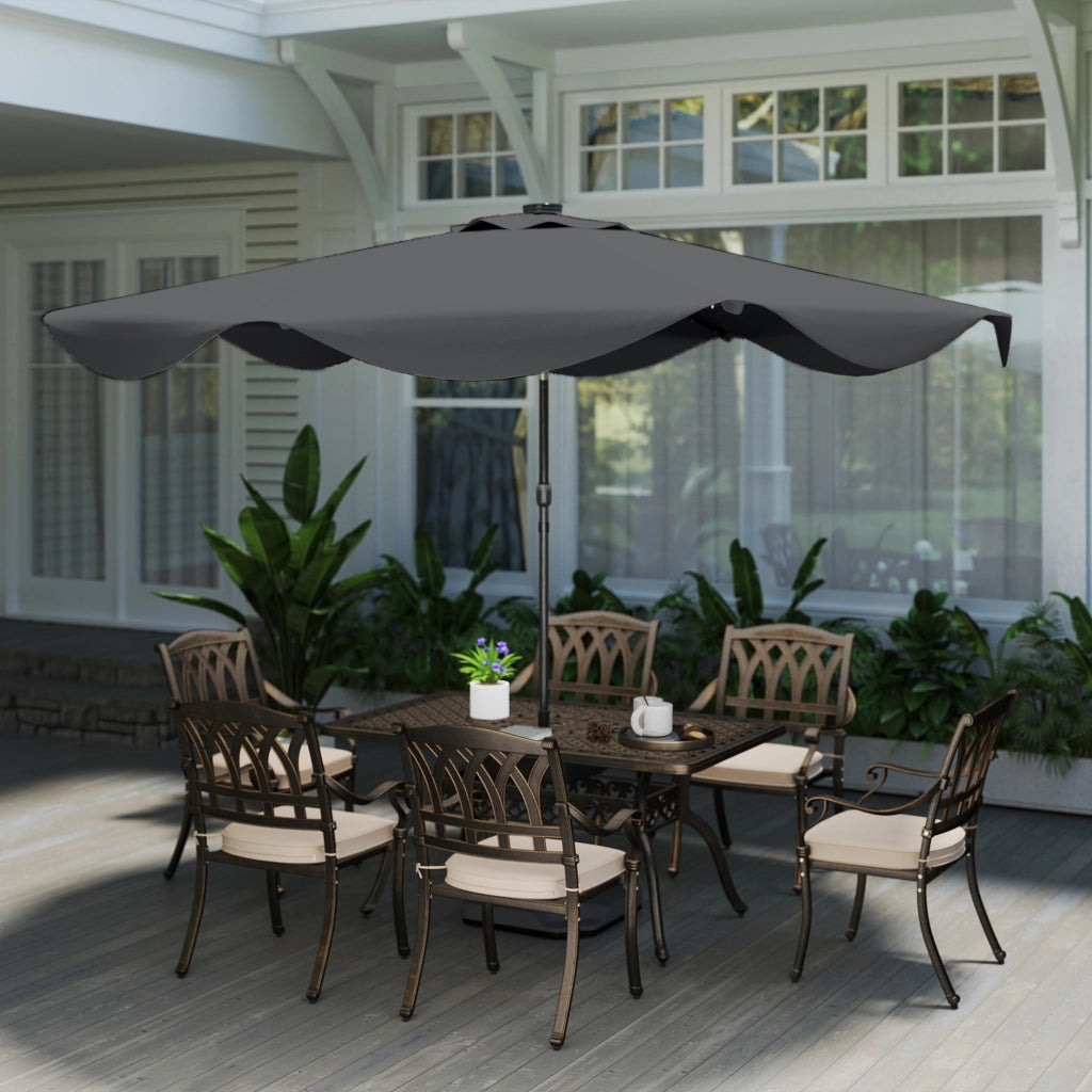 Ombrellone da giardino con luci LED solari ¨C zephmum ¨C grigio ?292x254 cm