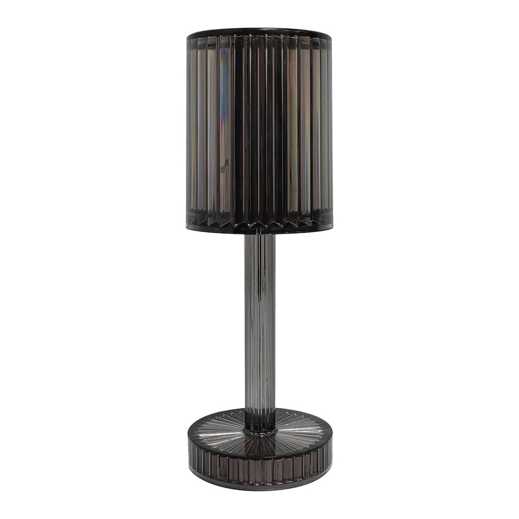 Lampada da tavolo fumé rigata LED 1W luce variabile Milagro