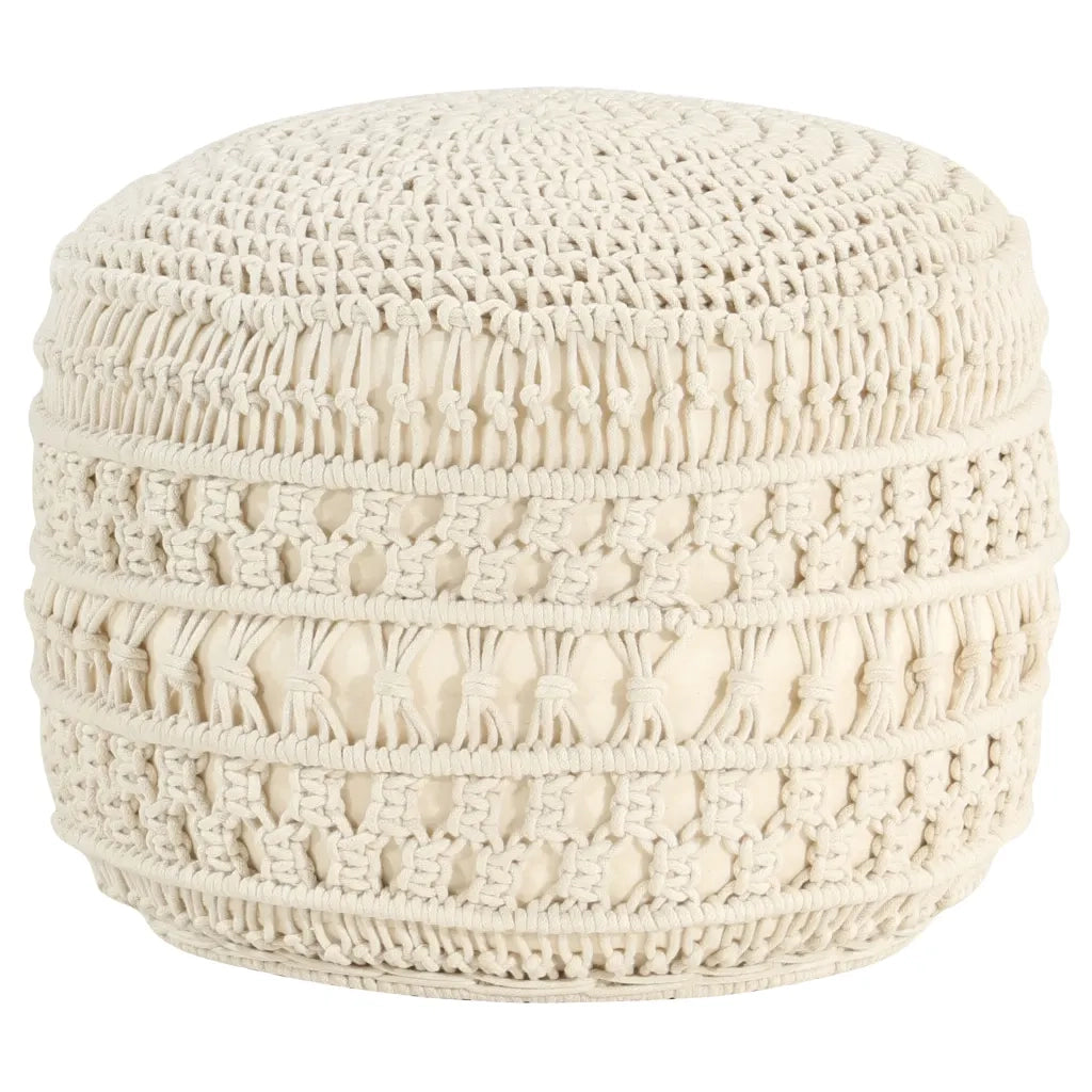 Pouf Lavorato a Mano in MacramÃ© 45x30 cm in Cotone  cod mxl 63456