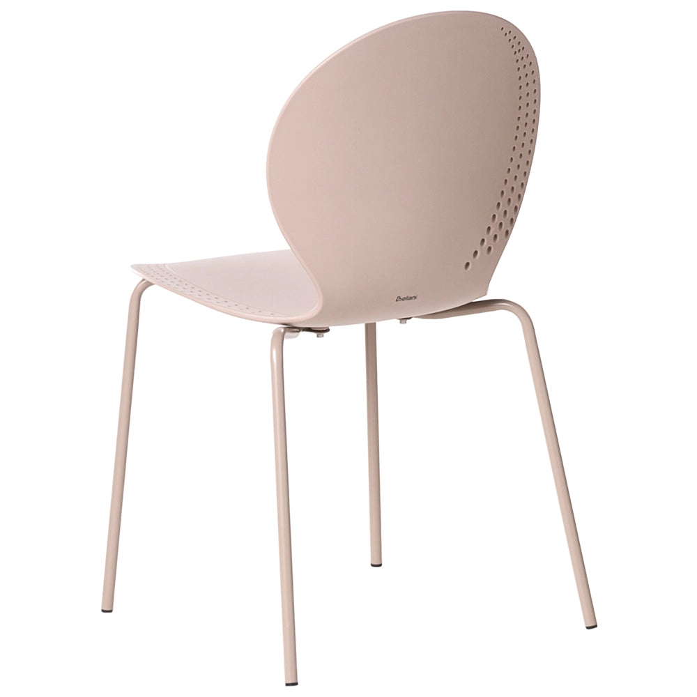 Set di 4 sedie da giardino beige in materiale sintetico plastico per interni ed esterni, sala da pranzo in stile moderno