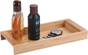 Pannello di legno di bambù - utilizzato per esempio come chiusura di contenitori per profumi, come supporto per occhiali o per il ripostiglio di orologi durante la doccia - dimensioni ideali: 13 cm x 28,2 cm x 3,1 cm