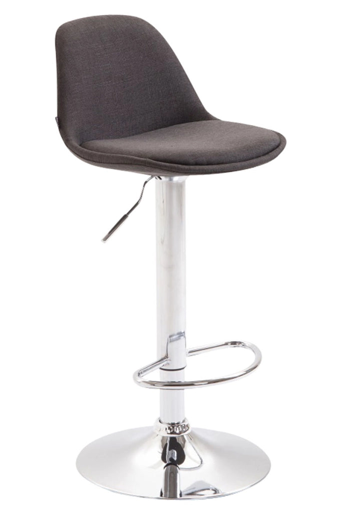Sgabello di design KIEL in tessuto cromo,grigio scuro