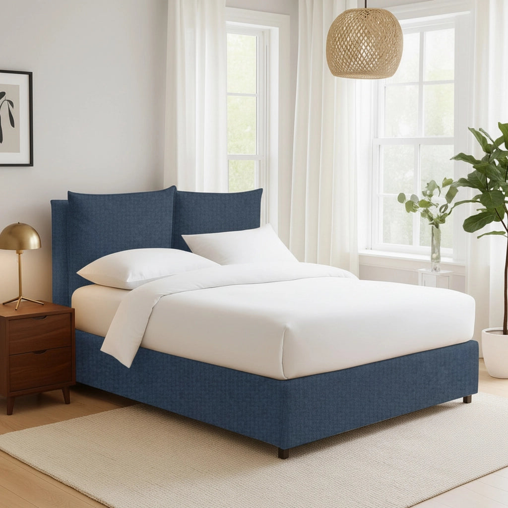 Todmorden, Letto Singolo Sfoderabile Made in Italy, blu