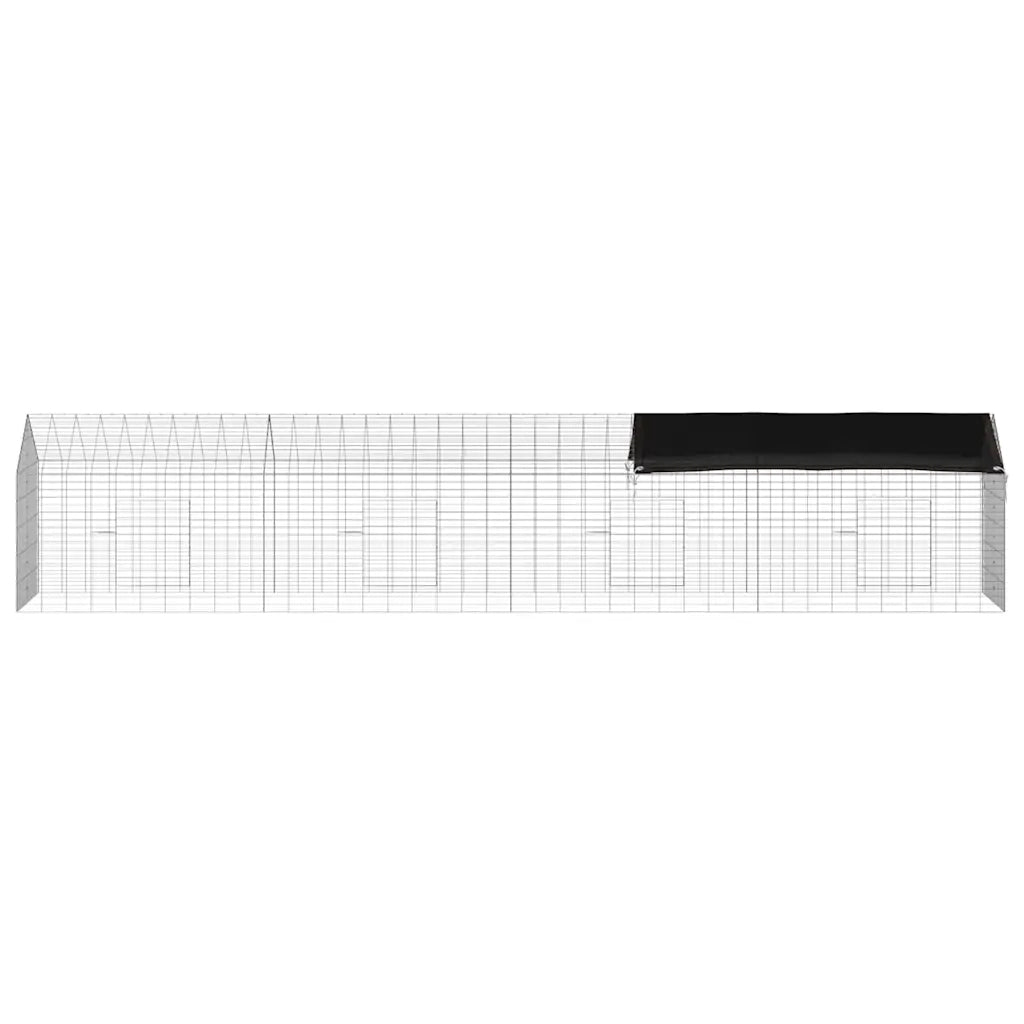 Gabbia per Conigli Argento 400 x 78 x 78 cm Acciaio zincato