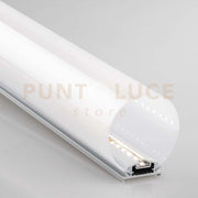 PROFILO TUBE ALLUMINIO E OPALE BIANCO CON TAPPI INCLUSI 200X6CM PER SOFFITTO O SOSPENSIONE