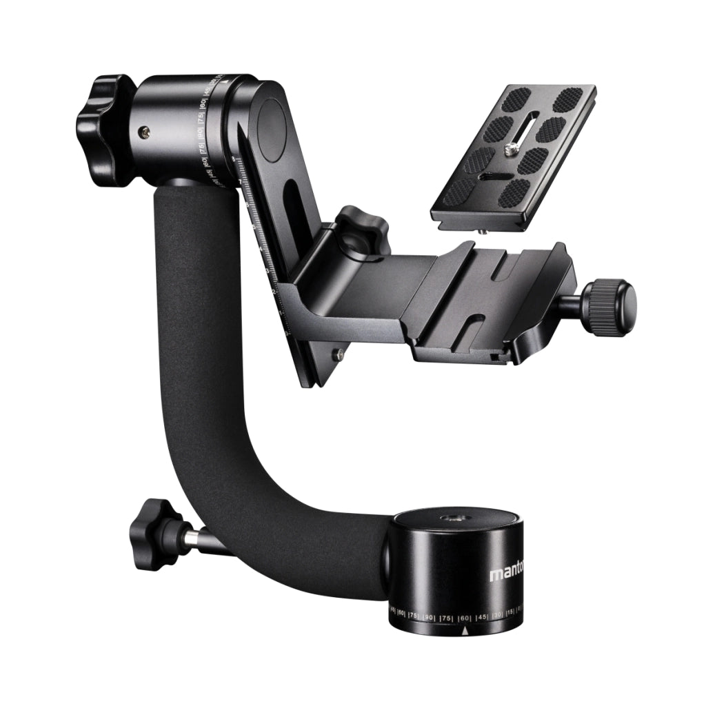 Mantona Gimbal TK-II testa del treppiede per teleobiettivo (capacità di carico 8 kg, peso 1,06 kg inclusa piastra a sgancio rapido), 20365