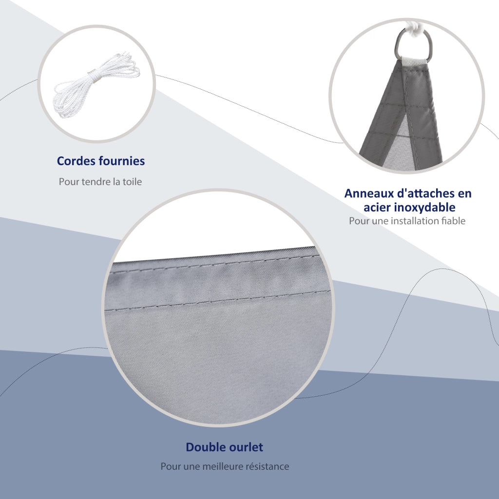 Tenda da sole triangolare ¨C zephmum ¨C 4x4x4 m grigio polyester 160 g/m2