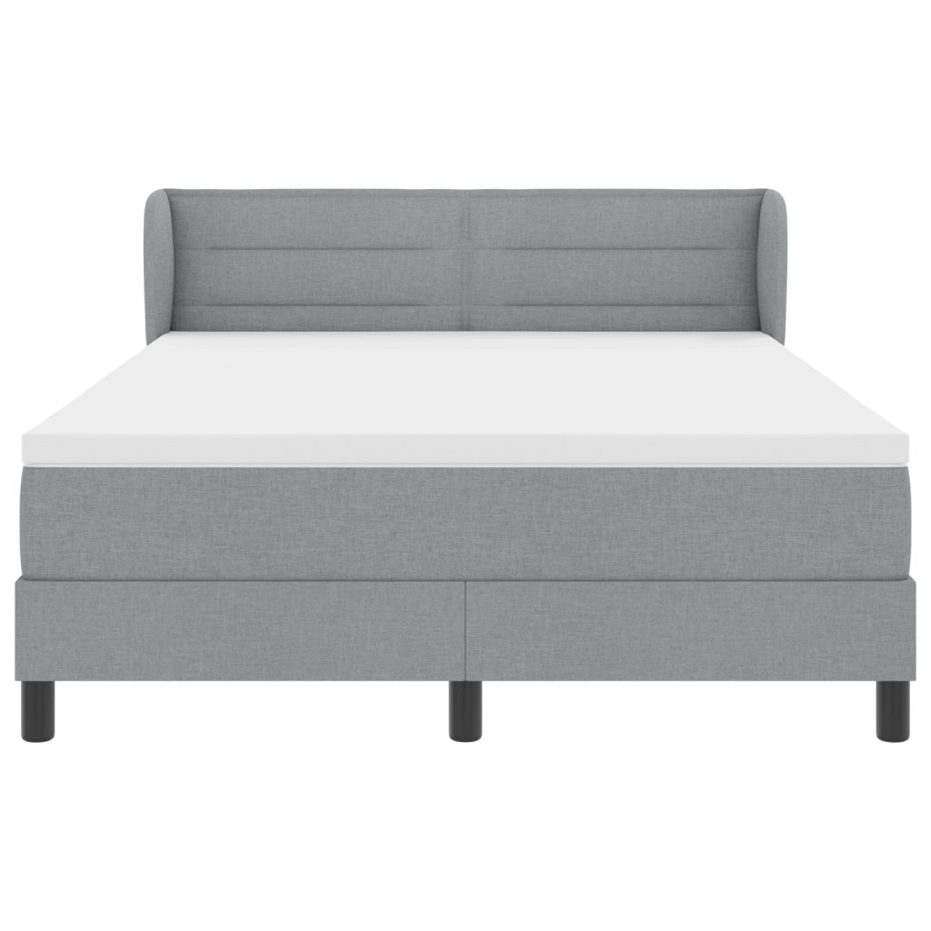 Letto a Box con Materasso Grigio Chiaro 140x190 cm Tessuto
