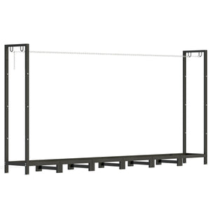 Legnaia Regolabile 235x31x116 cm con Telo Impermeabile e Catene in Acciaio Nero