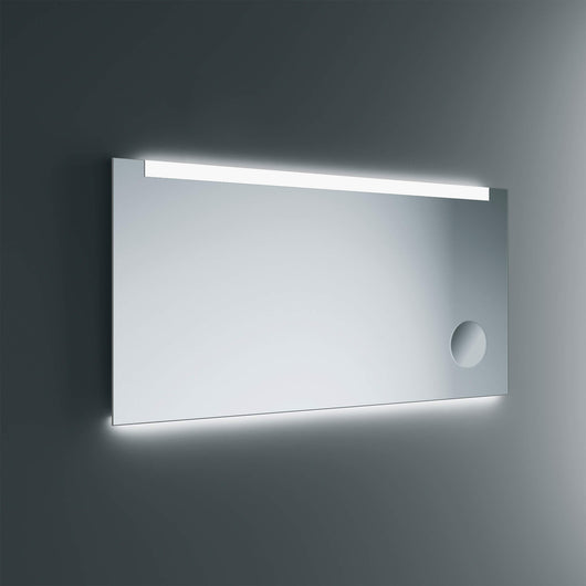 Lineabeta - Specchio LED Acrux 100x80cm con cornice grigia e specchio ingranditore