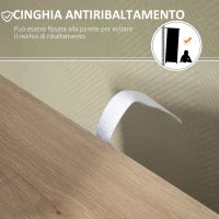 Mobile Bagno con 4 Cassetti, Armadietto a 2 Livelli e Maniglie Ritagliate, in Truciolato, 54x29x83 cm