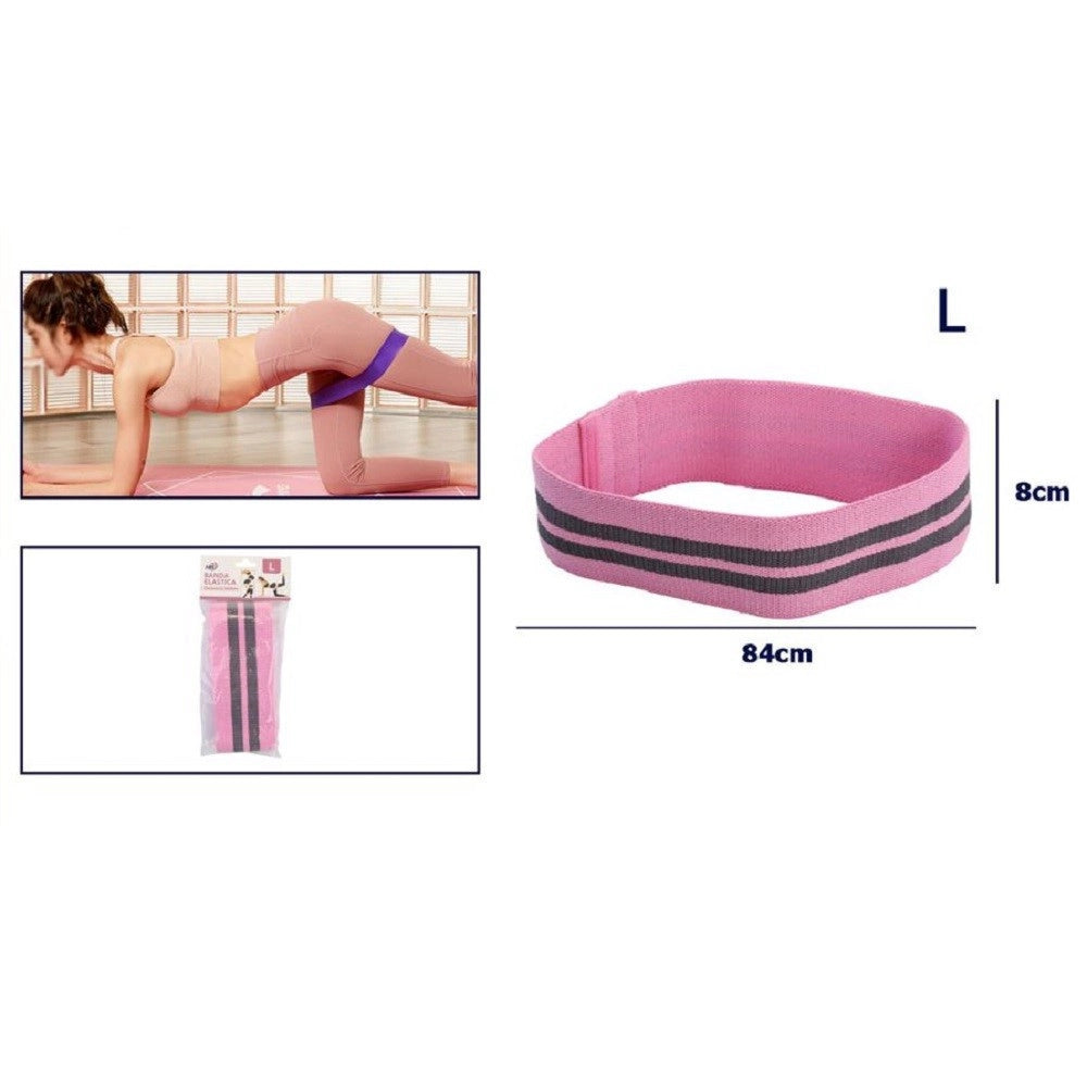 Trade Shop - Fascia Elastica Esercizi Bande Resistenza Allenamento Yoga Fitness Antiscivolo - Rosa   L