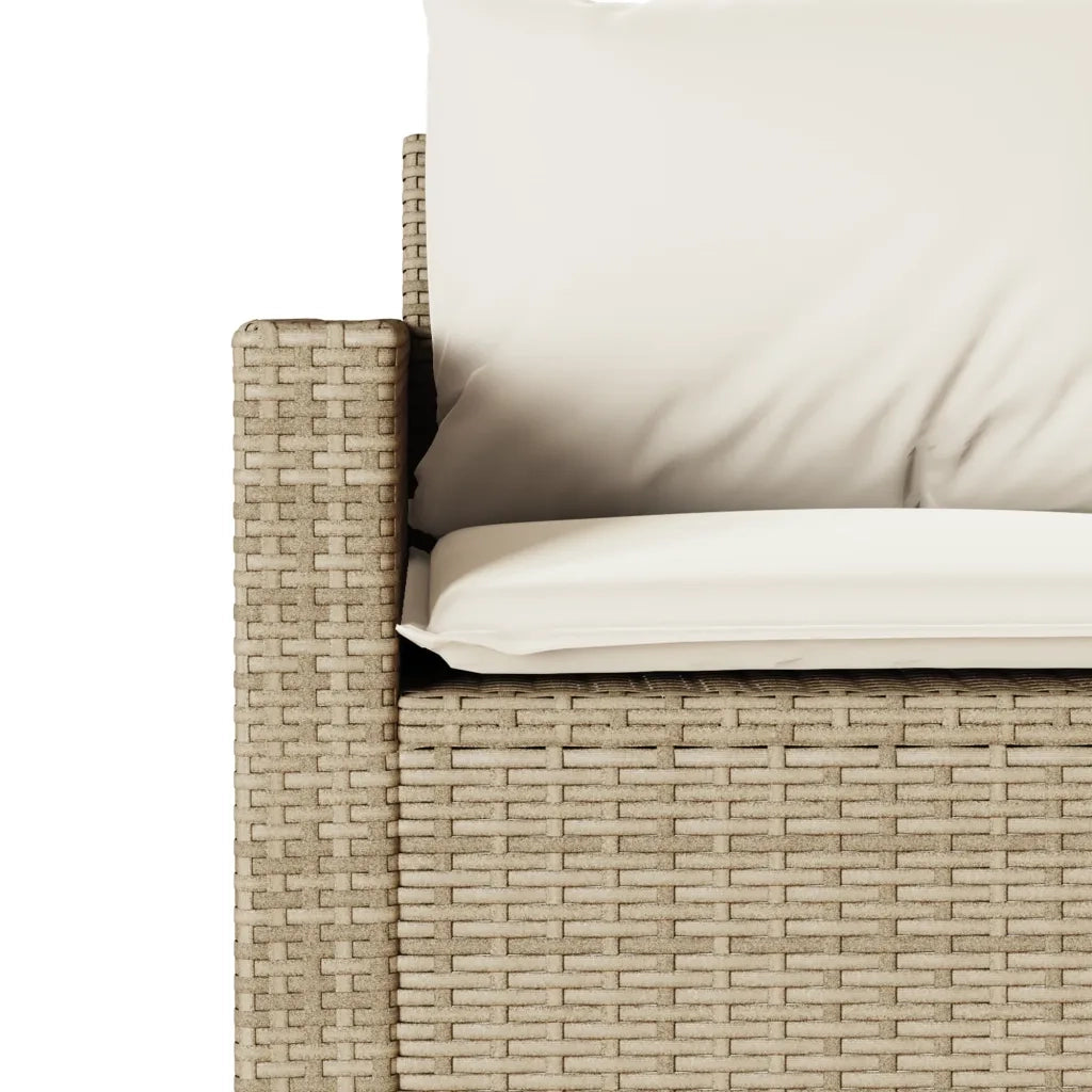 Set da Pranzo da Giardino 2 pz | Set Salotto da Giardino con Cuscini Beige in Polyrattan