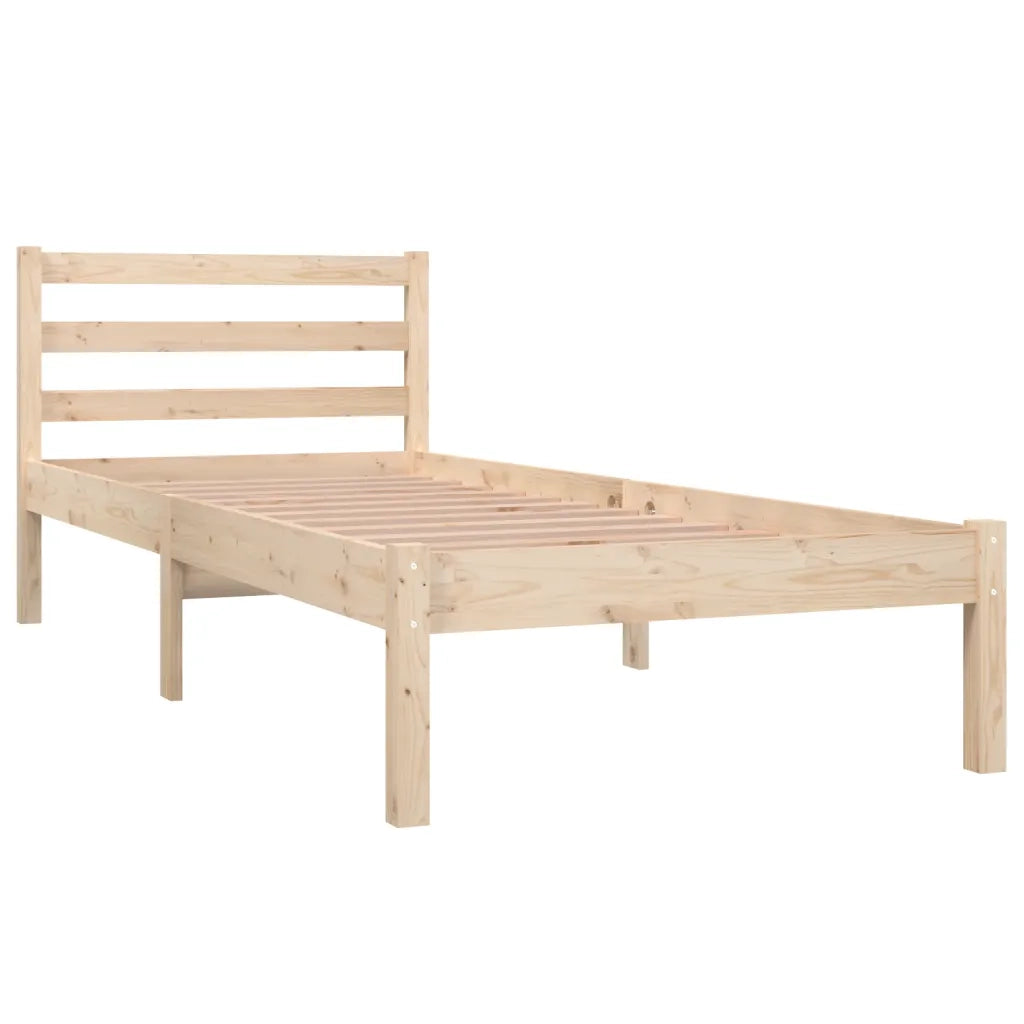 Giroletto-Struttura Letto in Legno Massello Grigio 75x190 cm Small Single 822028