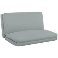 Divano paresseux poltrona convertibile pieghevole in 4 parti con schienale reclinabile, 137,5 x 85,5 x 74 cm, grigio chiaro