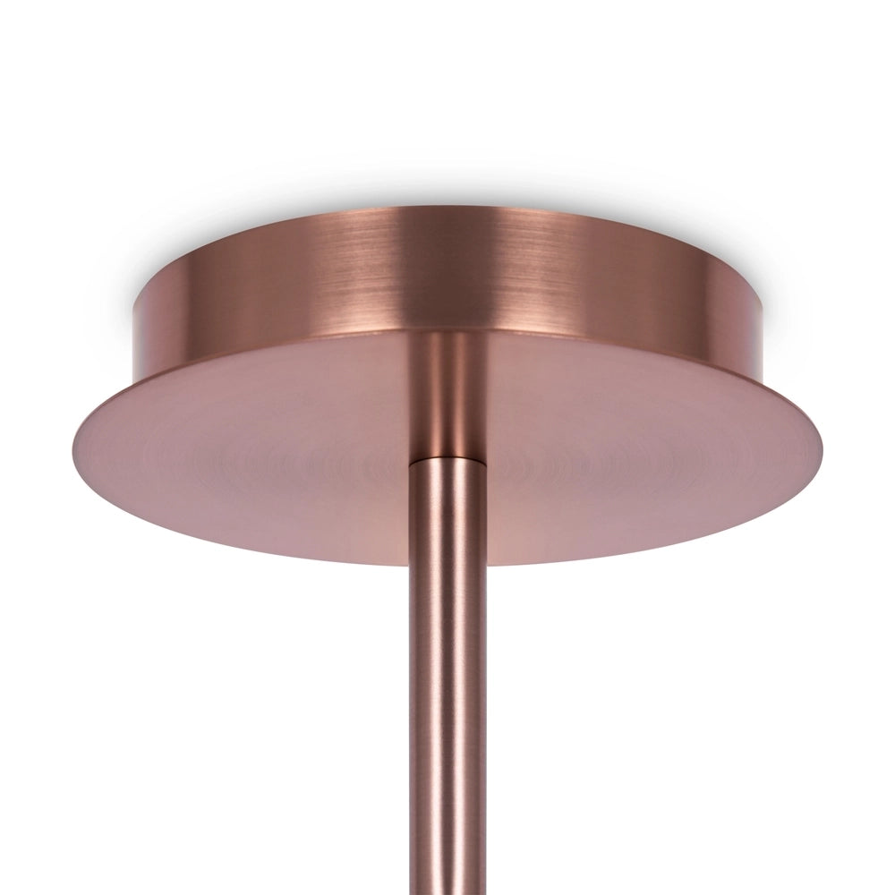 Lampadario Sospensione Erich Metallo Oro Rosa 10 Luci E Diffusori Bianchi