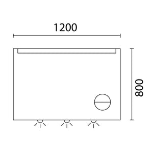 Lineabeta - Specchio LED Acrux 120x80cm con cornice nera e specchio ingranditore