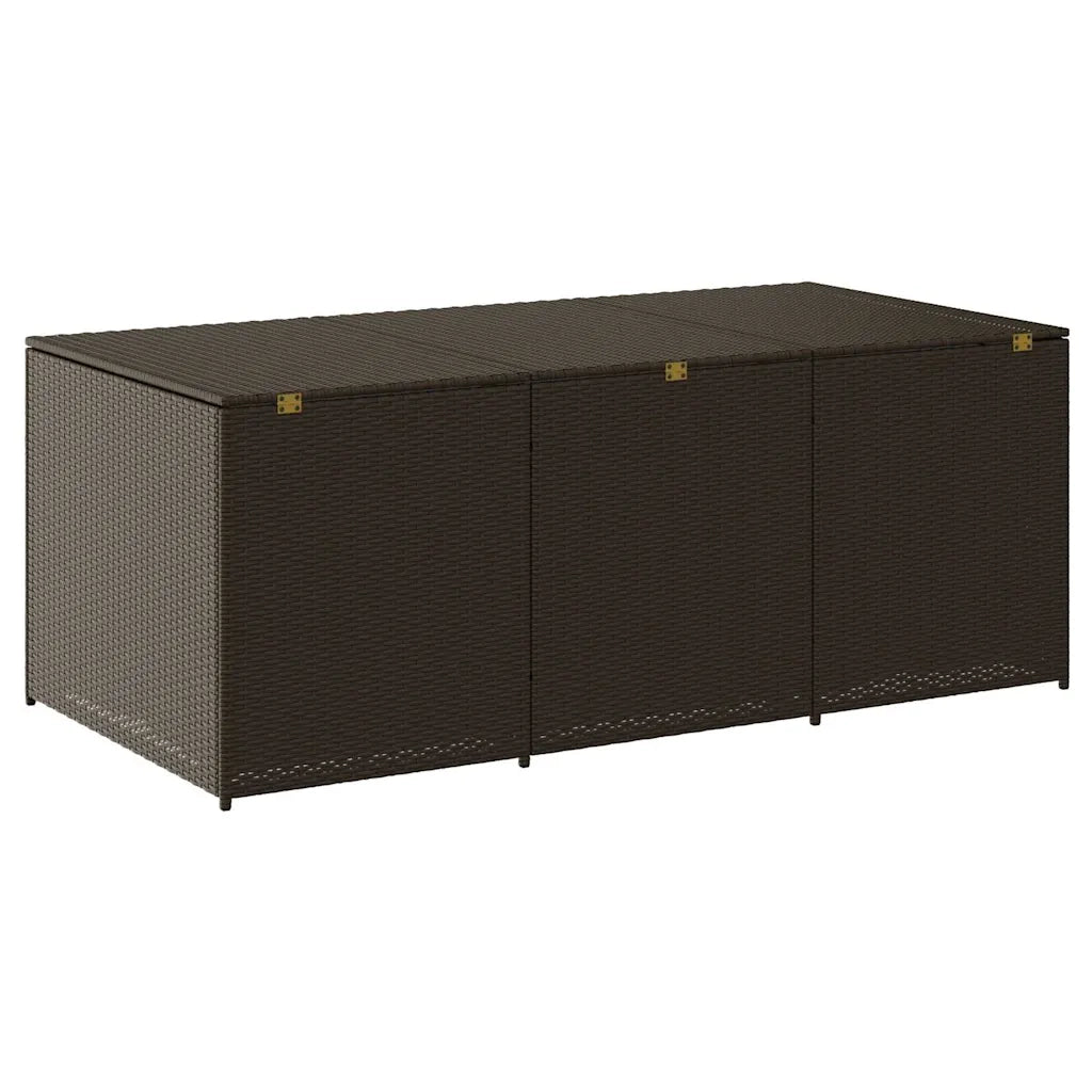 Baule da Giardino in Polyrattan 180x90x70 cm Marrone