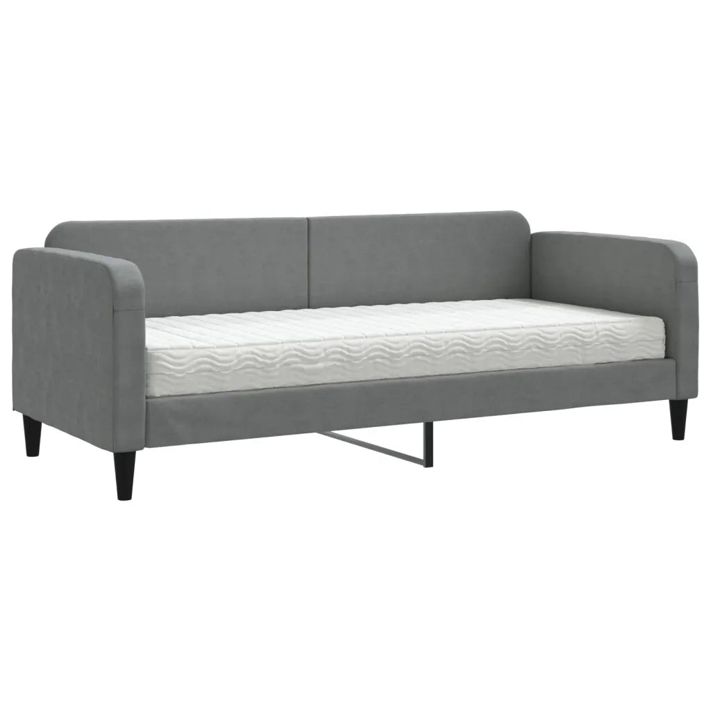 Divano Letto con Materasso-Sofa Letto-Daybed Grigio Scuro 80x200 cm in Tessuto 689872