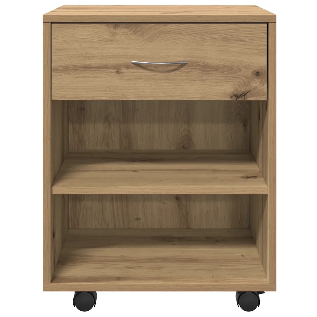 Armadietto con Ruote Rovere Artigianale 46x36x59 cm Truciolato 856661