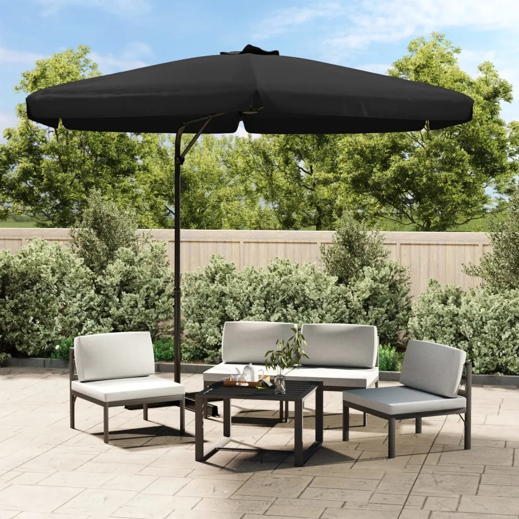 Ombrellone da Esterni-Ombrello da giardino con Palo in Acciaio 300 cm Nero