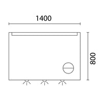 Lineabeta - Specchio LED Acrux 140x80cm con cornice nera e specchio ingranditore