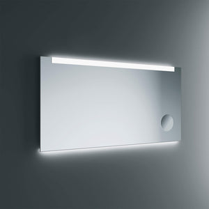 Lineabeta - Specchio LED Acrux 140x80cm con cornice nera e specchio ingranditore