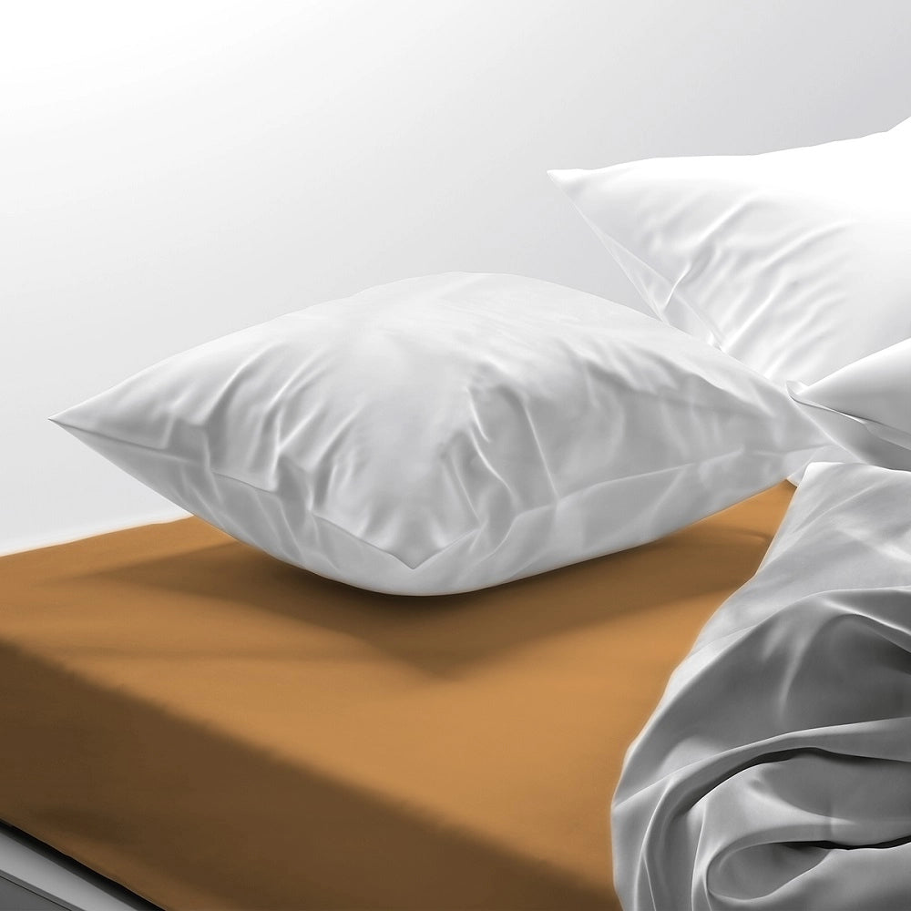 Lenzuolo letto sotto con angoli 100% puro cotone Made in Italy tinta unita Vaniglia - 1 Piazza