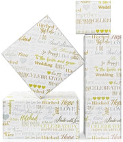 Pacco di carta per imballaggio a 4 strati, ideale come regalo di nozze, per San Valentino, per matrimoni, per fidanzamenti, realizzato con carta durevole e con motivi di stampa chiari.