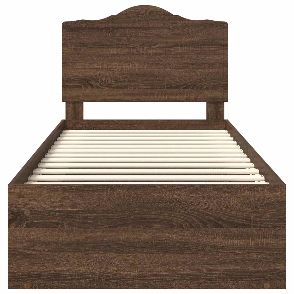 Struttura del letto Rovere Marrone 90 x 200 cm Pino massello