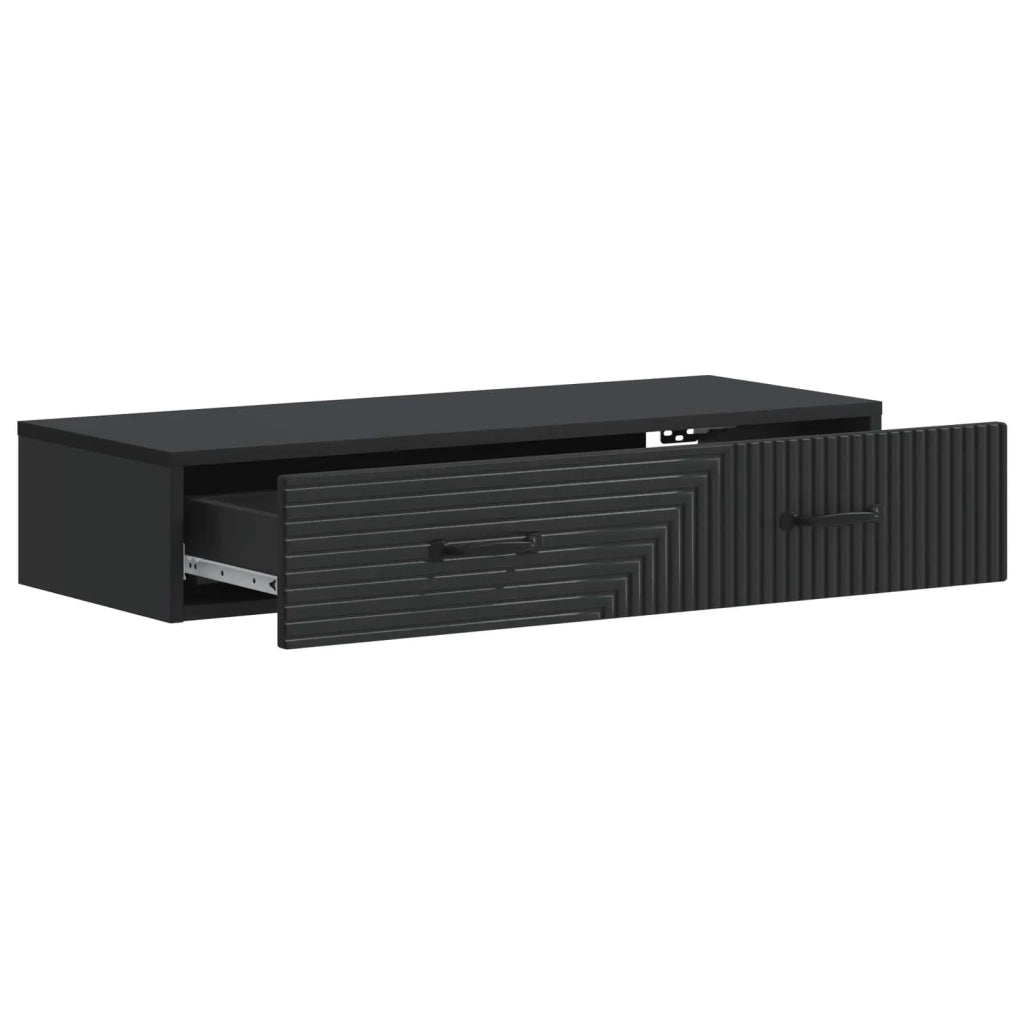 Tavolino da Parete Laterale Nero 87,5 x 34,5 x 17 cm