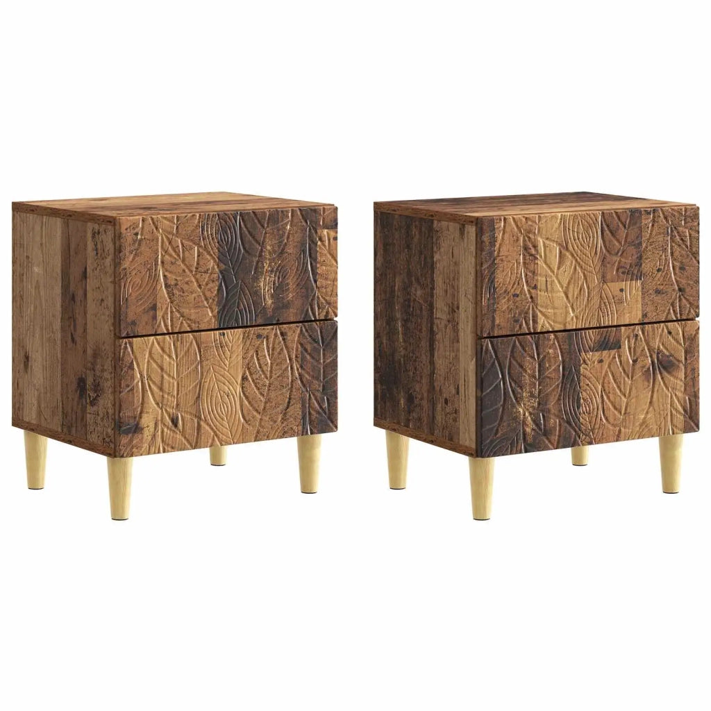 Comodino 2 pcs Legno antico 43 x 34,5 x 48 cm 895002