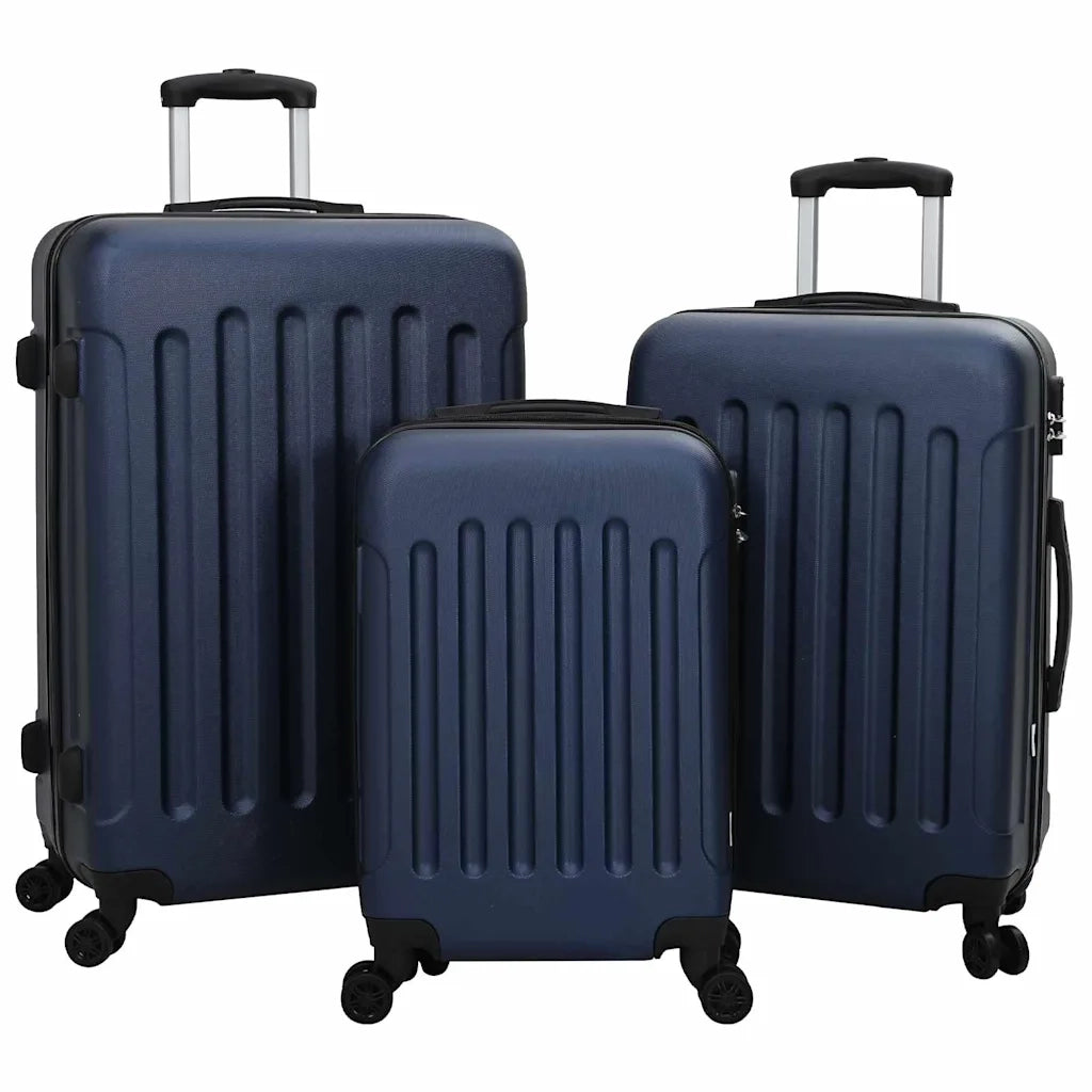 Valigia con blocco 3 pcs Blu Scuro 50 x 31 x 78 cm Plastica ABS 42006245