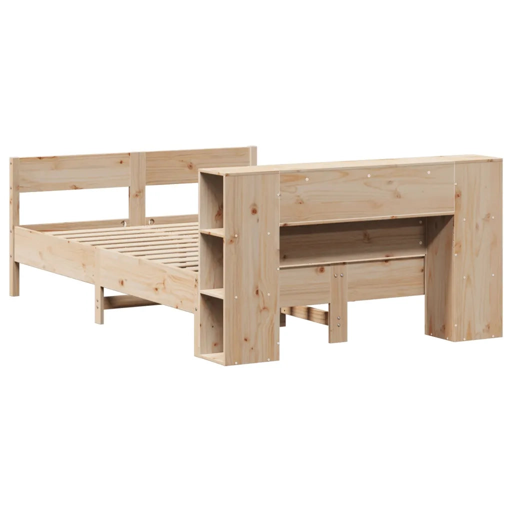 Letto Libreria senza Materasso 160x200 cm in Legno di Pino