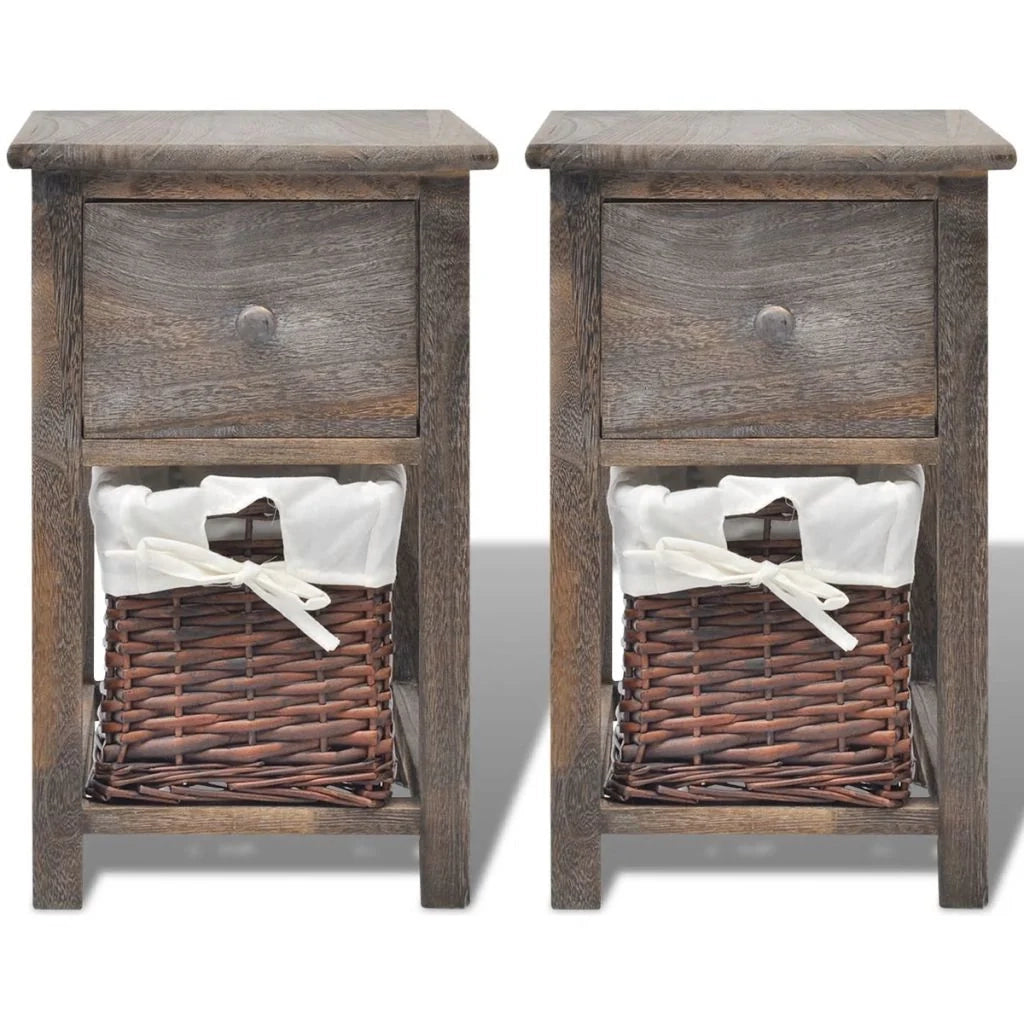 Comodino comodino cassettiera mobili per camera da letto 2 pezzi legno marrone 1402071