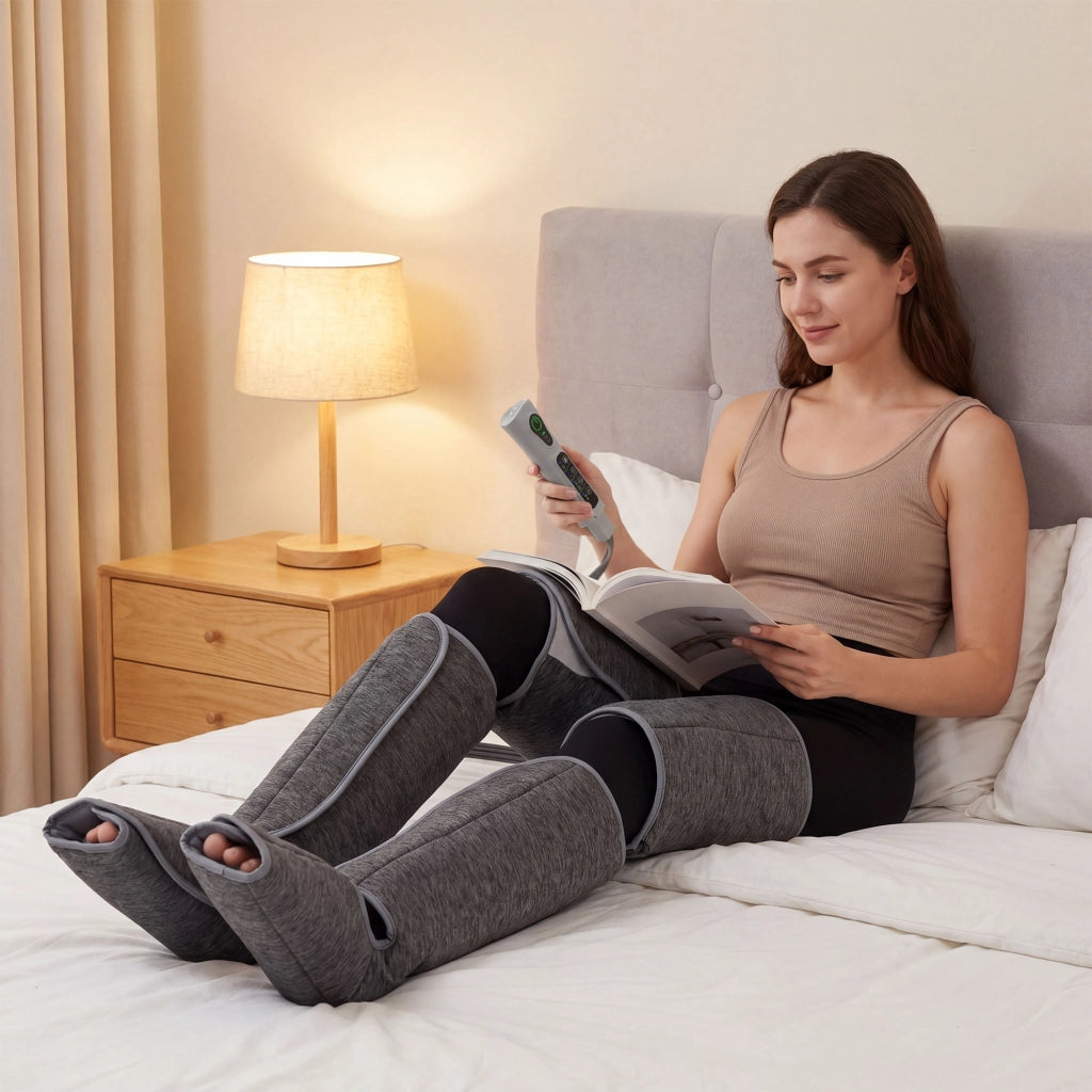 Masseur de Jambes, Compression Mollets Genoux Pieds avec Chaleur