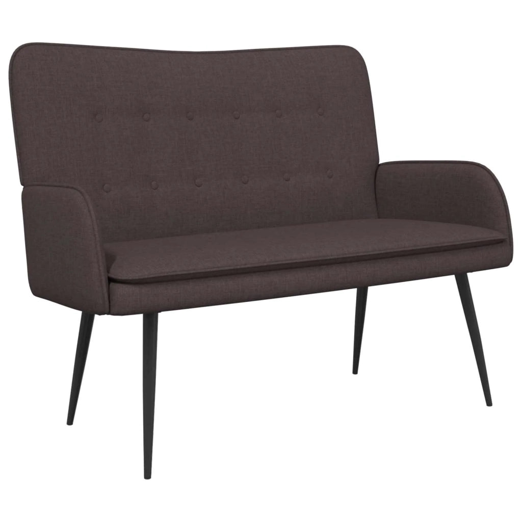 Divano a 2 Posti Marrone Scuro 115 x 61 x 87 cm Tessuto
