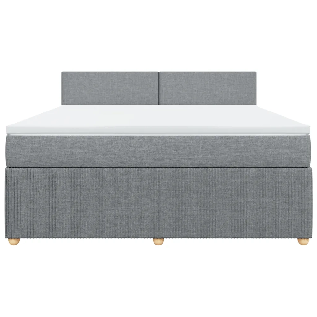 Giroletto a Molle con Materasso Grigio Chiaro180x200 cm Tessuto
