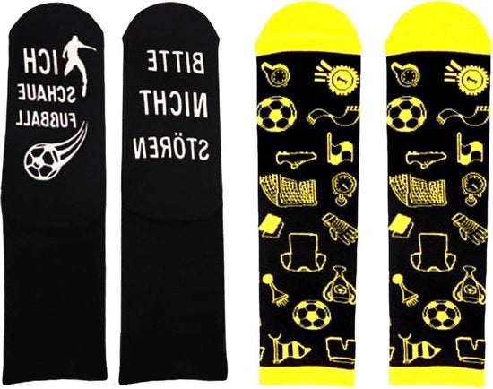 Sokker da calcio per uomo - calzini da calcio idonei per la pelle - Giallo Nero Medio.