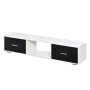 Mobile TV Moderno con 2 Cassetti ¨C zephmum ¨C Bianco e Nero 140x30x32 cm