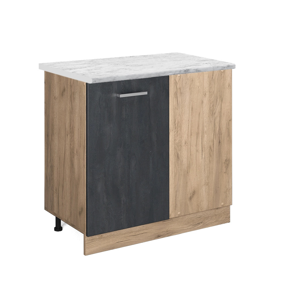 Vicco Mobile ad angolo cucina Calcestruzzo nero 86 cm PL Marmo