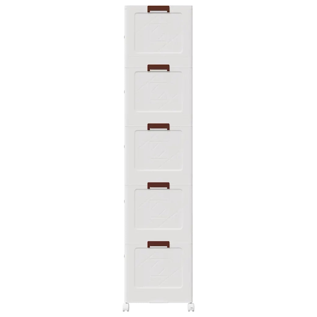 vidaXL Scatola Portaoggetti con Ruote 5 Livelli 75 L 64x40x179 cm