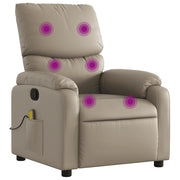 Poltrona Massaggiante | Sedia Relax Reclinabile cappuccino in Similpelle
