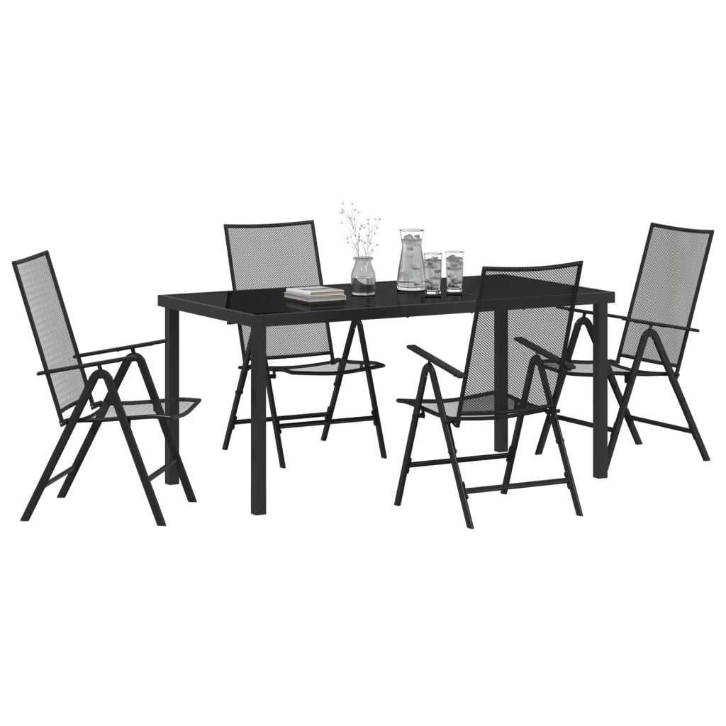Set da Pranzo da Giardino 5 Pezzi in Acciaio Antracite