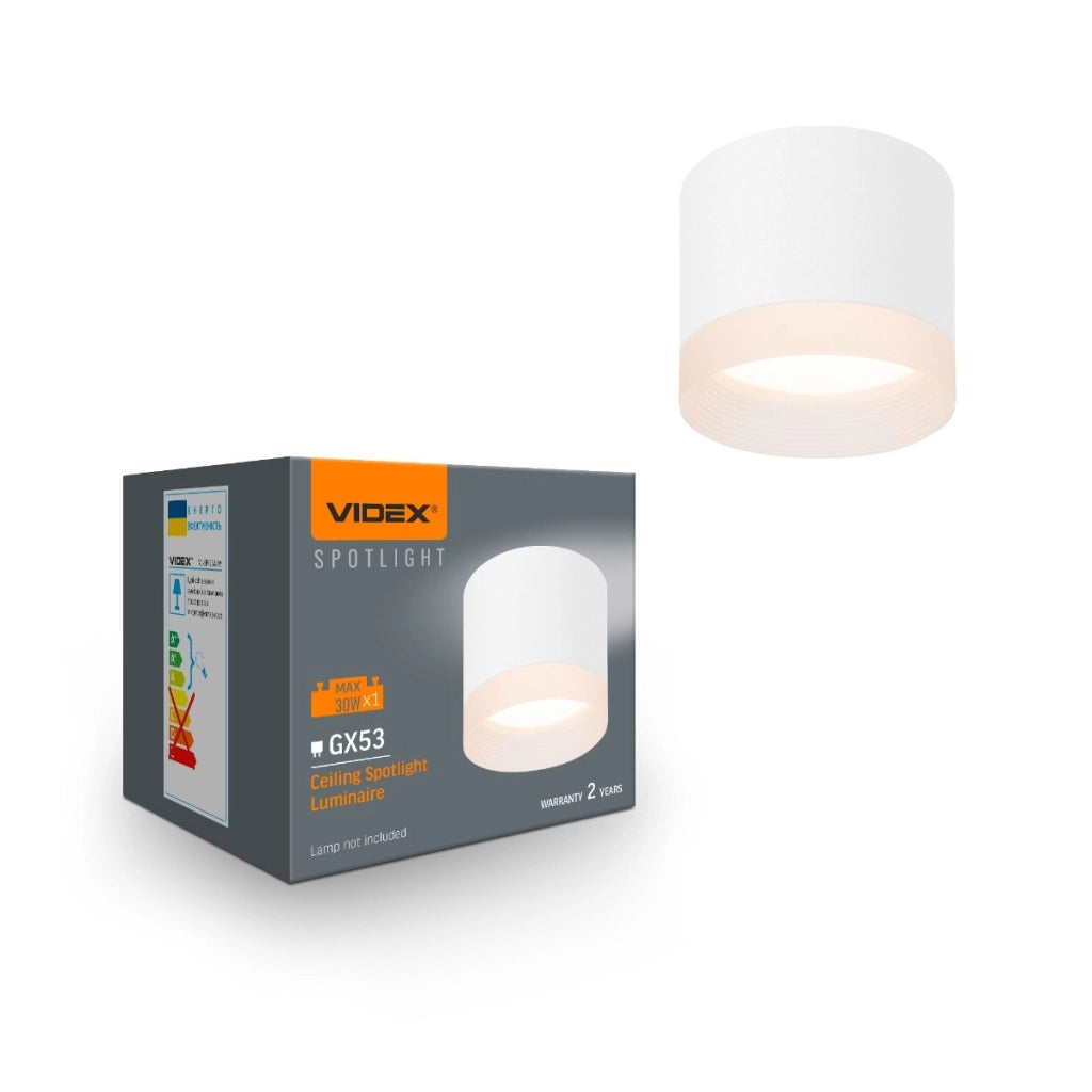 Plafoniera spot superficie bianca GX53 1 luce Videx