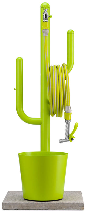 Fontana a Colonna Rubinetto Doppio in Ottone e Porta Tubo Arizona Belfer 42/ARZ Verde Acido