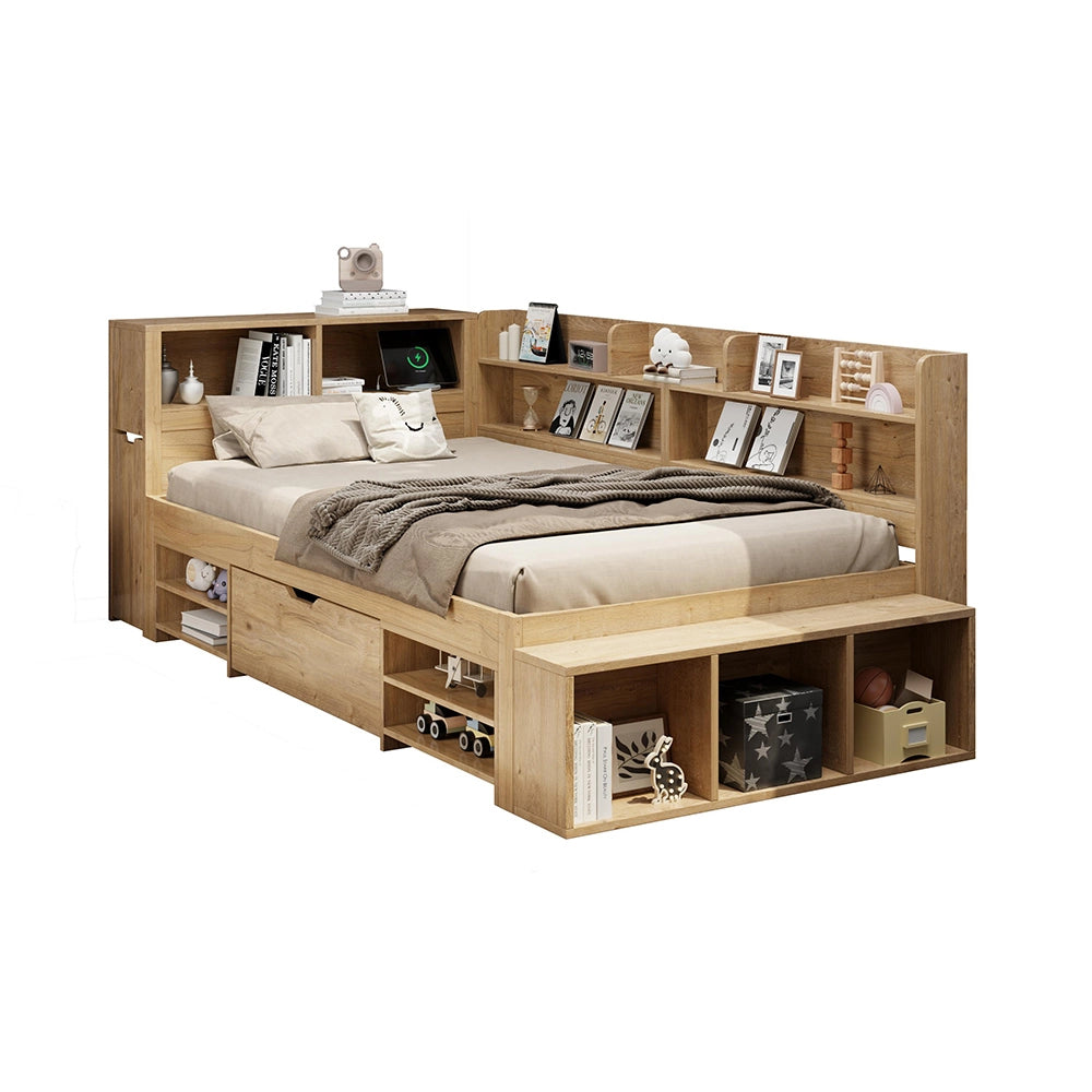 Letto bambino 90x200cm?- Xylo - legno USB naturale
