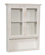 Biscottini VETRINETTA BACHECA IN LEGNO FINITURA BIANCA ANTICATA L48XPR12XH63 CM STILE SHABBY