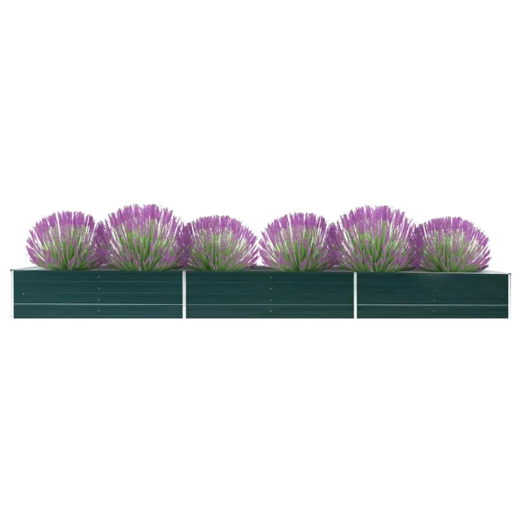 Letto Rialzato da Giardino in Acciaio Zincato 480x80x45cm Verde 47065
