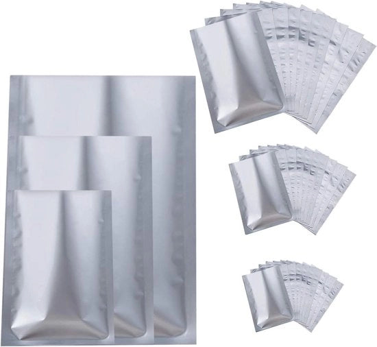 Sacchi di Mylar per conservazione alimentare e caffè - 30 pezzi in 3 formati